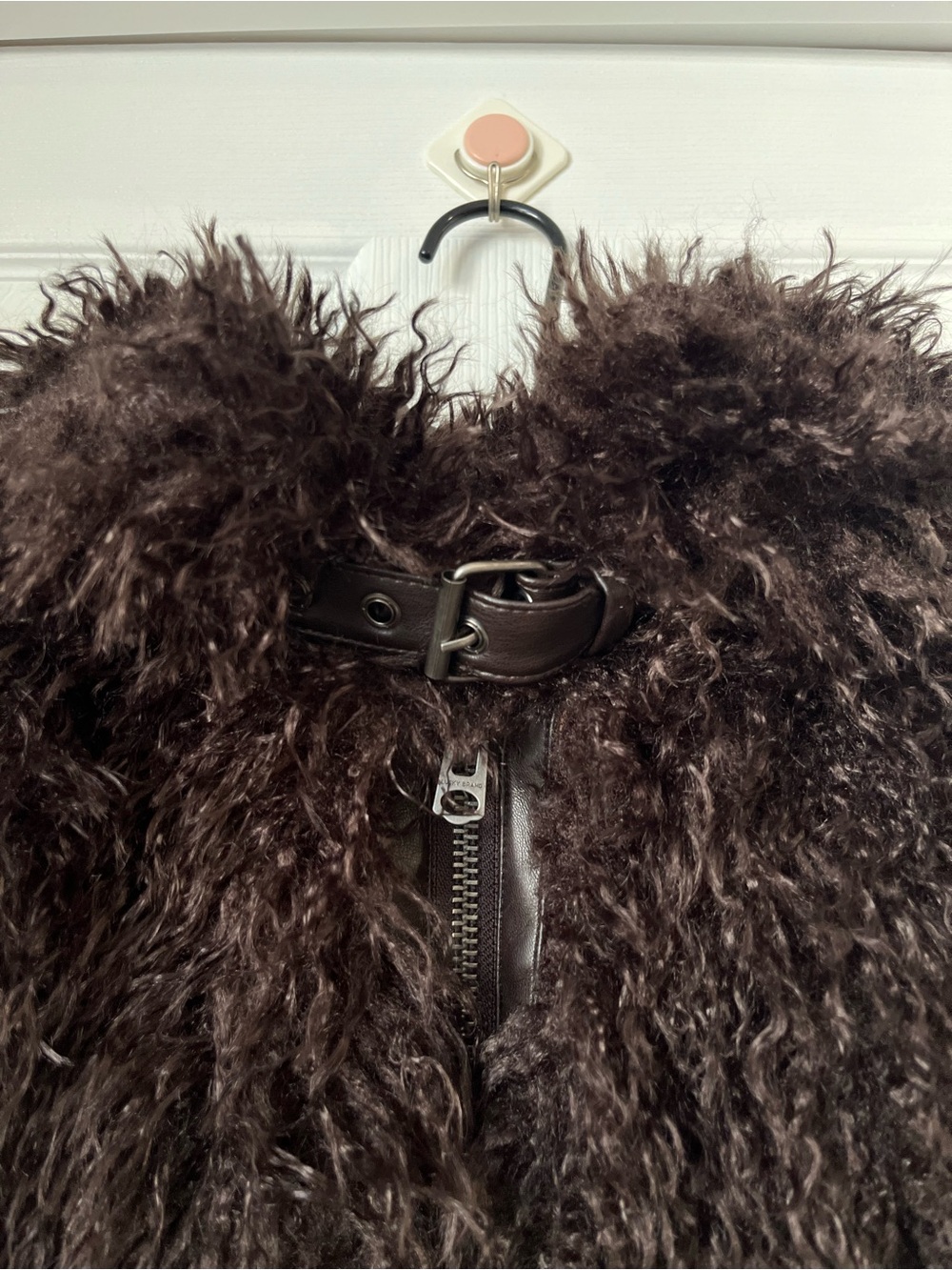 Lucky brand Shaggy brown Faux Fur Jacket coat size M - Picture 3 of 11